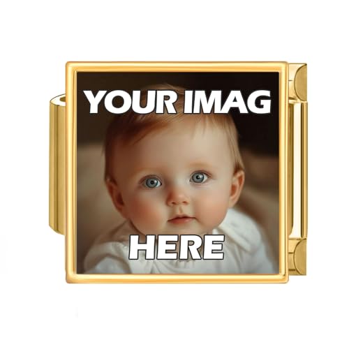 Custom Italian Charms Links with Picture Image Personalized Gold Charm Link Jewelry 10mm*9mm Panda Teens Dog Cat Link Custom Bracelet Gift