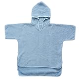 Odaaa Hooded Poncho Towel 2-3T - 100% Organic Cotton, Absorbent & Lightweight for Toddler Boy & Girl, Bath, Pool & Beach (Dark Blue, 2-3T)