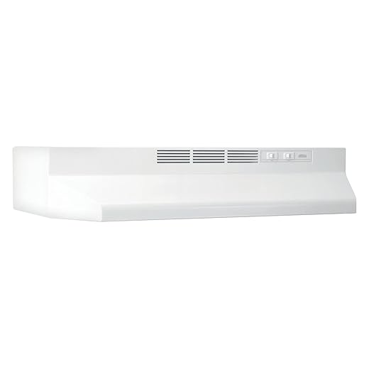 Broan-NuTone BUEZ130WW Non-Ducted Ductless Range Hood with Lights Exhaust Fan for Under Cabinet, 30-Inch, White