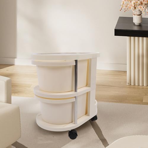 Chariot de rangement utilitaire blanc à tiroir meuble multicouche