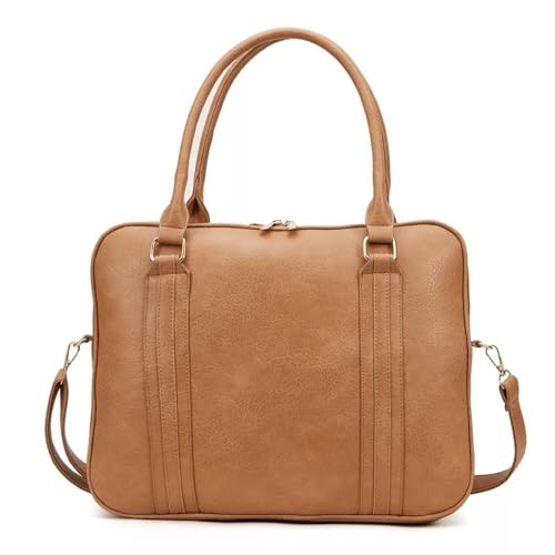 Bolsa Feminina Pasta Executiva para Notebook até 15.6” Reforçada Couro Ecológico para Trabalho, Reuniões e Dia a Dia (Bege)