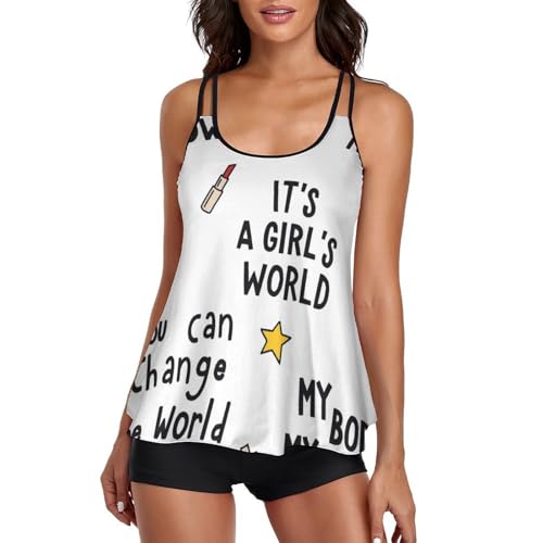 Maillot de bain tankini femme masquant le ventre avec shorty et robe de plage