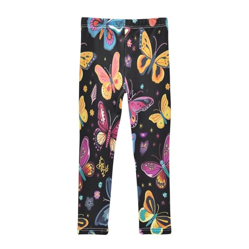 Toddler Girls Leggings Printed Yoga Pants Leggings Yellow Pink Butterfly for Kids2