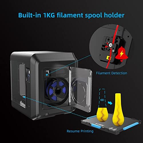 Flashforge Adventurer 4 3D Printer,FDM 3D Printer Auto Leveling,Flexible Heating Plates,High Temperature Detachable Nozzle,Remote Monitoring, HEPA13 Air Filter,Touch Screen,Build Volume 200x200x250mm