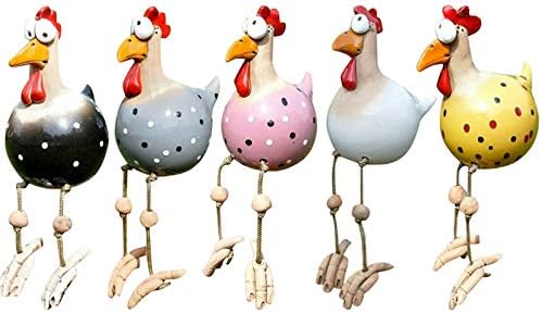 tonguk Garden Decoration, Ceramic Chicken Hilde Decoration, Garden Statue Ornament, Animal Figurine Ornament for Home Decorative Craft,Decoration for Home Yard Indoor/Outdoor Decor (black)