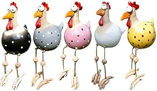 tonguk Garden Decoration, Ceramic Chicken Hilde Decoration, Garden Statue Ornament, Animal Figurine Ornament for Home Decorative Craft,Decoration for Home Yard Indoor/Outdoor Decor (black)