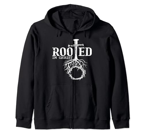 T-shirt Rooted in Christ Tee Christian Faith and Love God Felpa con Cappuccio