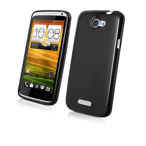 Muvit Minigel Housse pour HTC One X/XL Noir Brillant