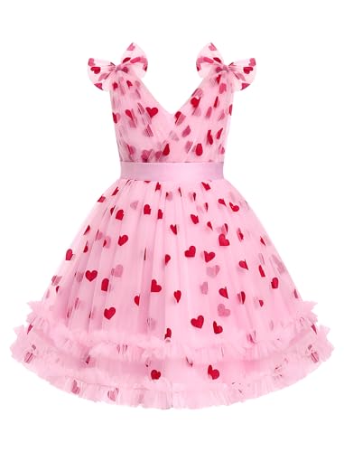Image of IMEKIS Toddler Kids Girls Sparkle Sequins Tulle Party Dress, Wedding Formal Birthday Tea Party Dresses 2-8T