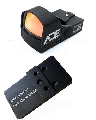 Ade Advanced Optics Crusader RD3-009 Red Dot Sight + Optic Mounting Plate for Smith Wesson SW MP 380 Shield EZ Pistol + Standard Picatinny Mounting Plate