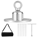 Hundepflock aus 304-Edelstahl, rostfrei, robust, um 360° drehbar, verhedderungsfrei, Bodenanker-Set für Hunde zum Anbinden im Freien, Camping, Hof, große Hunde bis zu 90 kg (Silber)