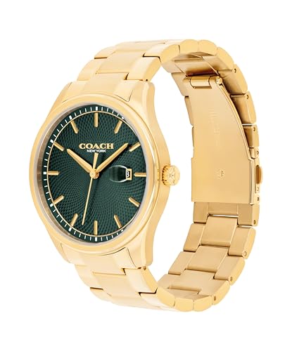 Image of COACH Men's Oliver 3H Quartz Watch, 41mm Case Size, Stainless Steel Bracelet, Date Display, Classic for Every Day - Gift for Him