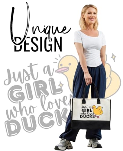 Bolso Tote de Lona para Mujeres Amantes de Patos miniatura 2