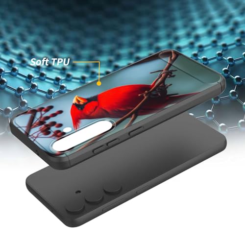 smauncucn for Galaxy S24 Plus Case,Soft TPU Slim Fashion Anti-Fingerprint Non-Slip Protective Phone Case Cover for Samsung Galaxy S24 Plus (6.7") 2024,Red Cardinal Bird - image 2