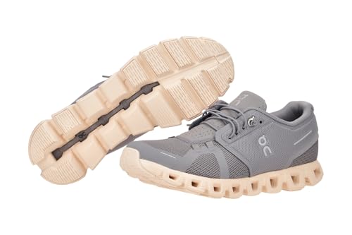 On ON Running Cloud V Womens' Sneakers, Zinc/Shell, 5