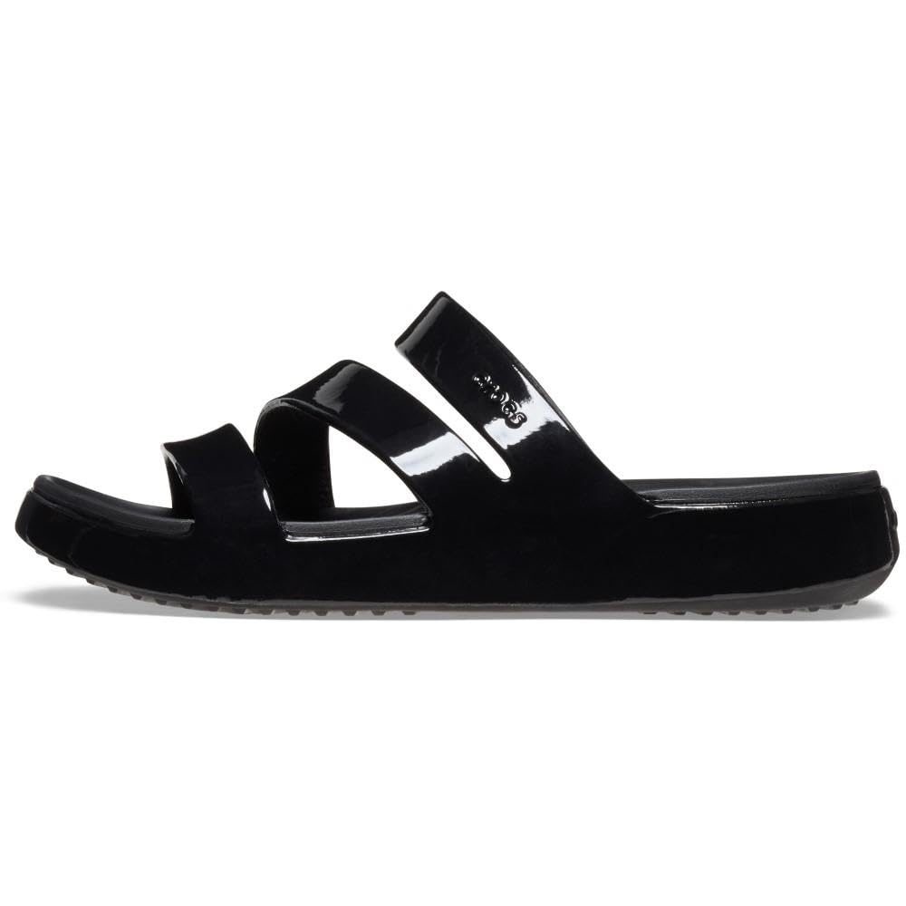 Crocs Getaway Patent Strappy Sandale glissante Femme