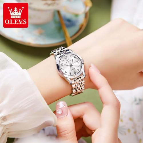 OLEVS Women Watch UK Business Dress Small Stainless Steel Ladies Dress Wrist Watch Analog Quartz Date Waterproof - Image 4