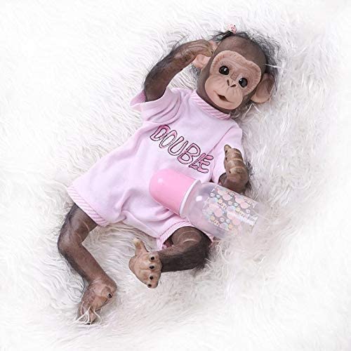 Pinky Reborn Baby Dolls 16 Pulgadas 40 cm Mono de Bebé Recién Nacido Hecho a Mano de Silicona Suave Vinilo Realista Reborn Doll Mejor Regalo para Niños Navidad (Girl) Cover