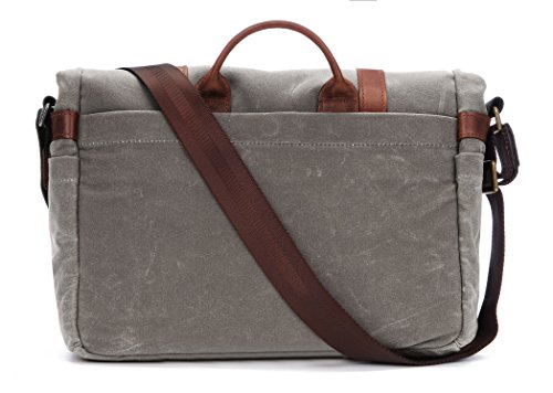 Ona - The Brixton - Camera Messenger Bag - Smoke Waxed Canvas (Ona5-013Gr) #TOP2