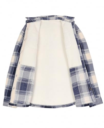 ThCreasa Womens Sherpa Fleece Lined Flannel Shirt Jacket Warm Button Up Plaid Shirt Jac (Sherpa Fleece Throughout)3