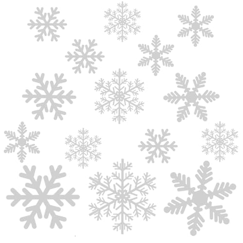 Linkbro 182 Stück Schneeflocken Deko Fenster, 3 Muster, 5.5/8 / 11CM,...