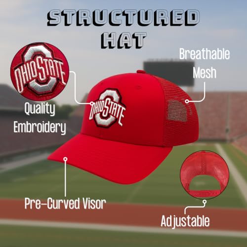 Gorra Trucker Deportiva Roja Bordada de Ohio State miniatura 4