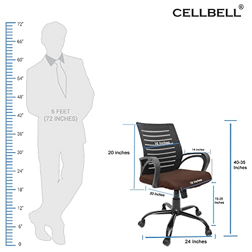 Image of CELLBELL C104 Medium-Back Mesh Office /Study Chair [Brown]