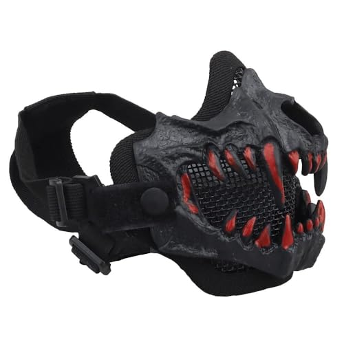 Masque airsoft en TPE conception crâne et sangles jumelles - 3