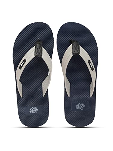 Image of Liberty A-HA JTN-03 Casual Flip-Flops for Men - Grey, Navy Blue & Olive Green | Slip-on /Flats Slippers - Durable and Lightweight | Comfortable and Soft Insole for Everyday Wear - Cushioned Footbed
