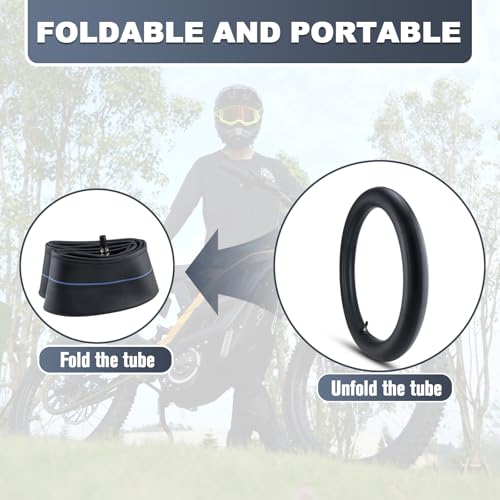 Image of (2-Pack) 2.75 /3.00-19 inch Dirt Bike Inner Tube, Heavy Duty 70 /100-19 Dirt Bike Tube with TR4 Valve for Surron, Talaria, EridePro, Segway, UltraBee and More