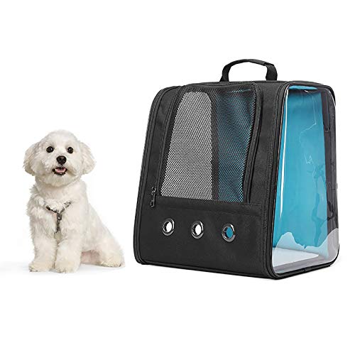 LYJ Bolsa de Pet Transparente  Portátil Mochila Transpirable con el Frente de Apertura