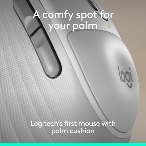 Logitech Signature Comfort Plus M850 L Wireless Mouse, Bluetooth Mouse with Palm Cushion, Silent Clicks, 24-Month Battery, Customizable Buttons, for Windows, Mac, iPad - Off White by Logitech - Image 3