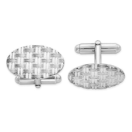 Mancuernillas de Plata 925 Sólida para Hombre 22mm x 15mm miniatura 1