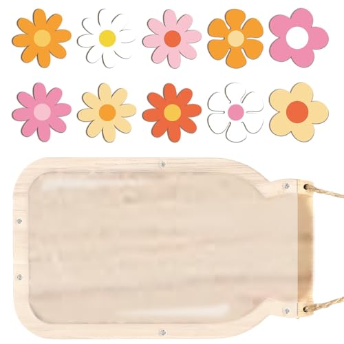 親子インタラクションアクティビティツール習慣形成と達成の視覚化のための木製の花報酬瓶親子インタラクションツール