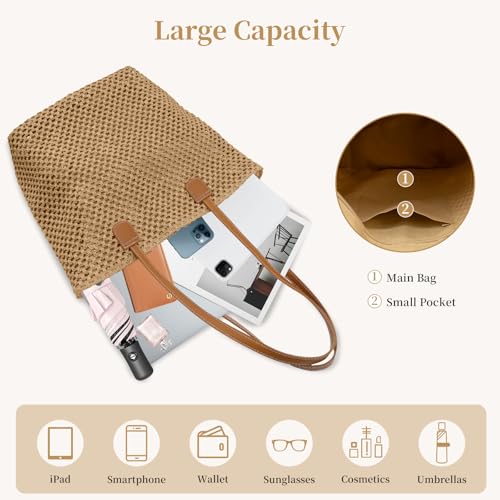 Image of Crescent Straw Shoulder Handbag for Women Summer Beach Tote Raffia Woven Purse Hobo Underarm Bag 2026