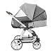reer ShineSafe Bite 3in1: Sonnenschutz, Insektenschutz und Schlummertuch, universelles Zubehör für Kinderwagen und Buggys, grau, 84131