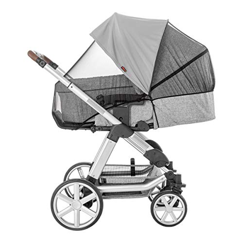 reer ShineSafe Bite 3in1: Sonnenschutz, Insektenschutz und Schlummertuch, universelles Zubehör für Kinderwagen und Buggys, grau, 84131