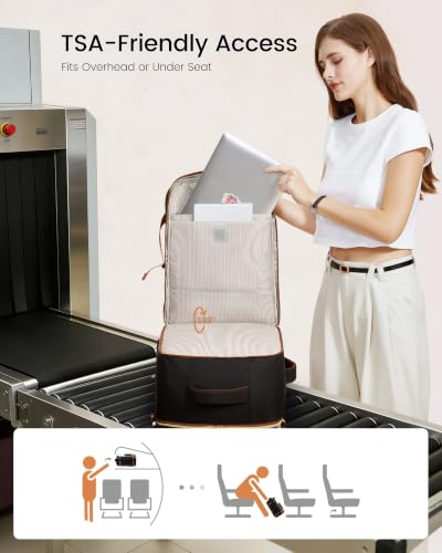Image of LOVEVOOK 40L Travel Backpack for Women, Carry On Flight Approved, Large Personal Item Bag, Fits 17 inch Laptop, TSA Approved Luggage with 3 Packing Cubes, Waterproof Weekender Gym Backpack