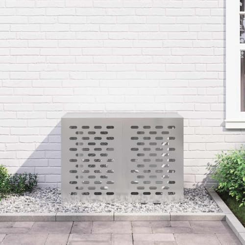Abdeckung für Klimaanlage für den Außenbereich, Abdeckung für Klimaanlage, silberfarben, 100 x 50 x 70 cm, Edelstahl-4