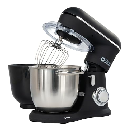 Kitchen in the box Robot Pâtissier, 4.5L+5L 2Bols Robots de Cuisine, 10 Vitesses Batteur Electrique Cuisine, 1300W Pétrin Professionnel avec Fouet, Batteur,...