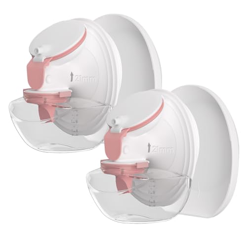 Image of 2 Sets 21mm Full Breast Pump Kits Compatible with Momcozy Upgraded Mobile Flow M9, Including 21mm Flange*2, Valve*2, Diaphragm*2, Bottle*2