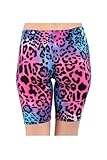 Gum & Berries Girls Cycle Shorts Fashion PE Casual Wear Gym Sports Plain Stretch Fitness Neon Multi Colour Leopard 5-6 Years