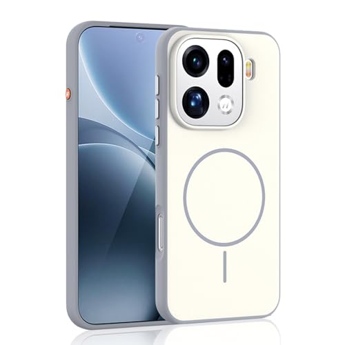 HUKWIMO For OPPO Find X9 Pro �P�[�X�y2025�N �}�O�l�b�g�z���� ���C�����X�[�d�Ή� �n�C�u���b�h�\�� �ϏՌ� �X�g���b�v�z�[���t�� OPPO Find X9 Pro �Ή� [�z���C�g]