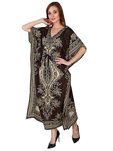 Vestido largo de caftán Ukal transpirable con cuello en V para playa 2