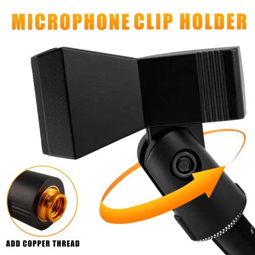 Coufce Universal Microphone Clip Holder, Adjustable Mic Butterfly Clip With Adapter For Mic Stand 5/8 Inch Male To 3/8 Inch Female Adapter #TOP2