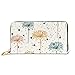 Produktbild JHGFG Mode Handtasche Reißverschluss Brieftasche Löwenzahn Muster Zarte weiche Blumen Telefon Clutch Geldbörse Abendkupplung Blockieren Leder Brieftasche Multi Card Organizer