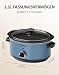 Eamoment Slow Cooker, 3,5 Liter Edelstahl Schongarer mit Keramiktopf, Einstellbare Temperatur, Spülmaschinenfester Keramiktopf und Deckel aus Gehärtetem Glas, 200W