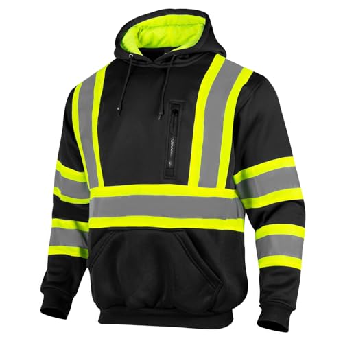 Amazon.com: Drizomo High Visibility Safety Fleece Hoodie for Men