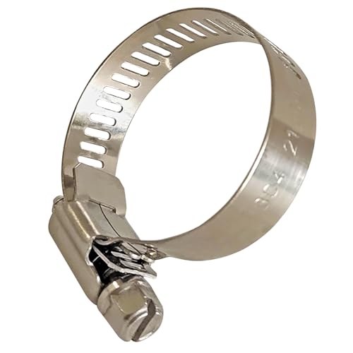5 Pcs Hose Clamp in 304 Stainless Steel Clip for Soft Pipe with Outer Diameter Range 21-38mm, Clip Width 12mm, Sturdy and Rust Resistant Duct Clamp