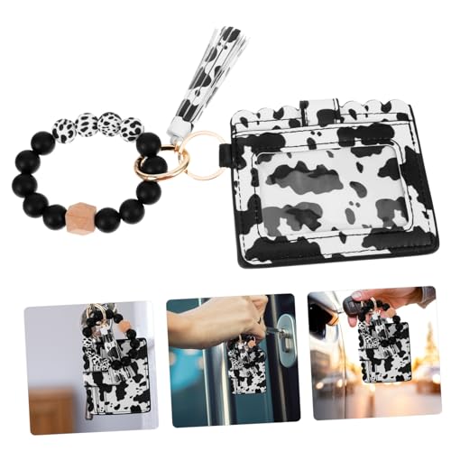 BESTYASH Cow Print Women's Wallet Clutch with Wristlet Small Purse Card Holder Stylish Beaded Design for Daily Use Special Occasions3